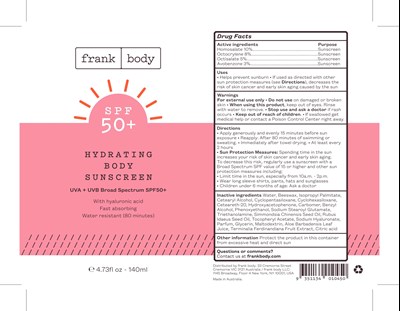 SPF 50 hydrating label - SPF50 Hydrating Body Sunscreen US Label